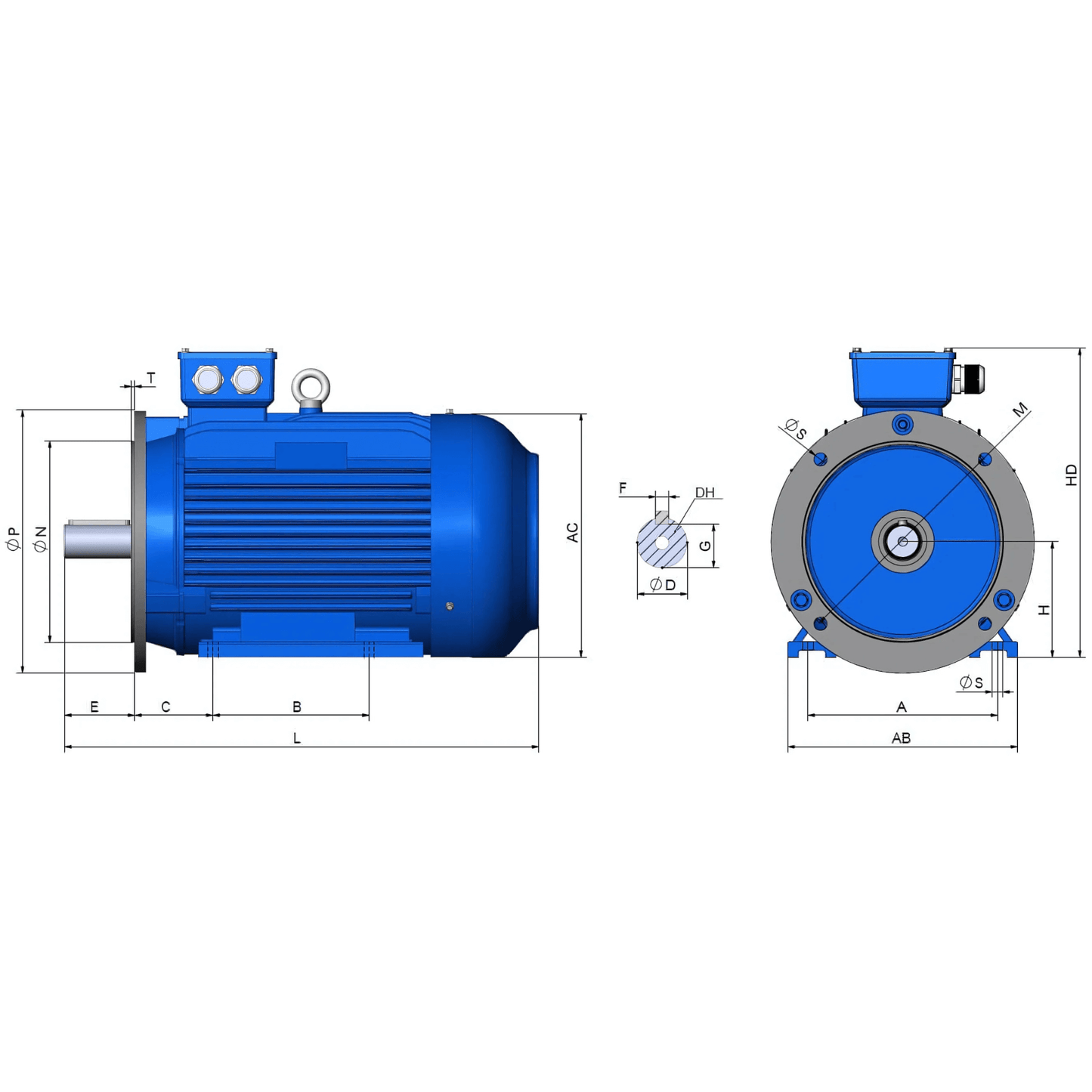 45kW 2-Pole 3-Phase Induction Motor – 60HP 2800RPM