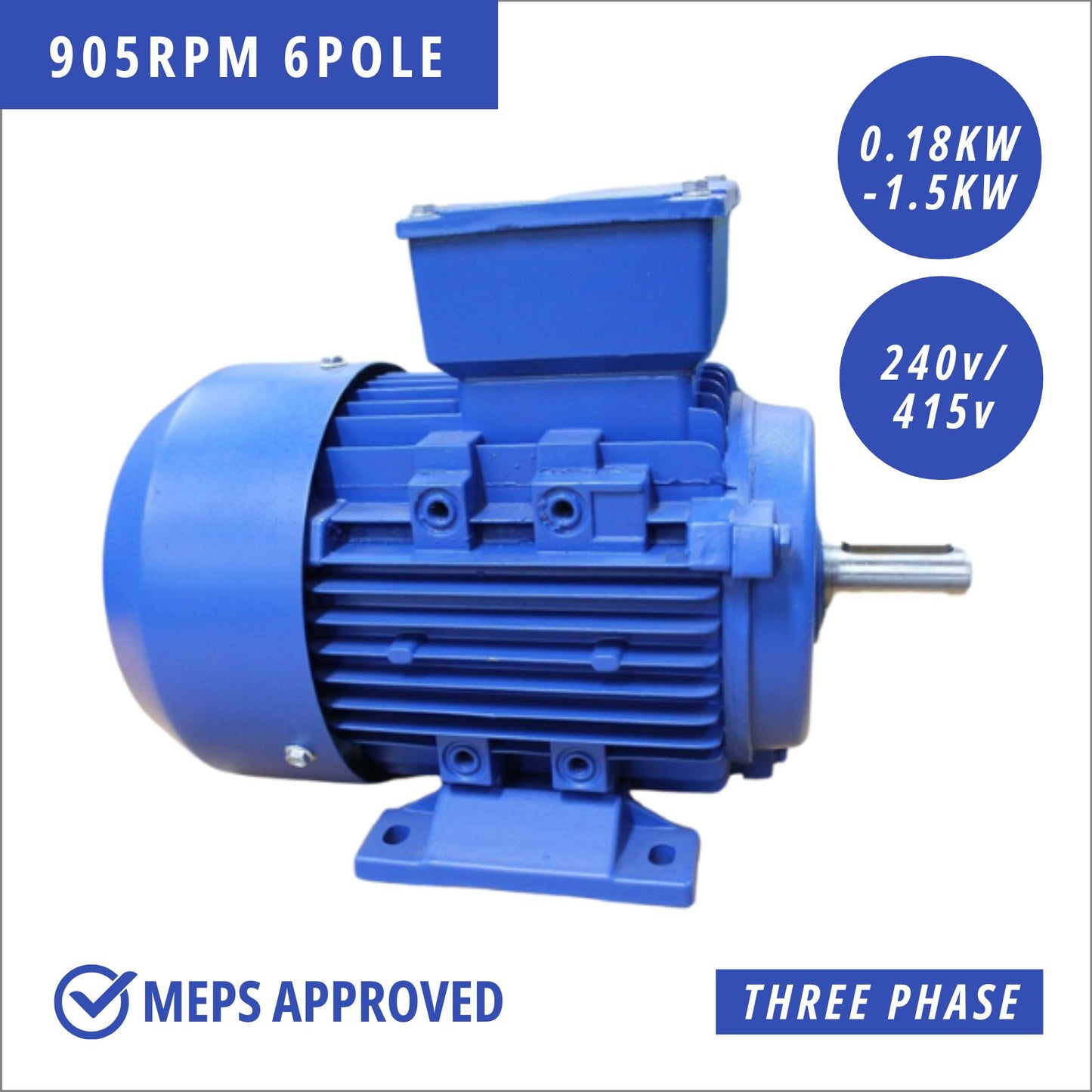 Three Phase Electric Motor 0.18KW-1.5KW 6 Pole 905 Rpm
