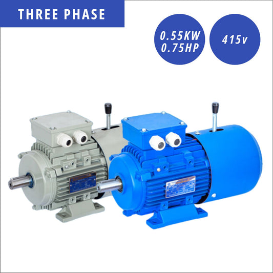 0.55kw 0.75hp Brake Motor Three Phase 415v