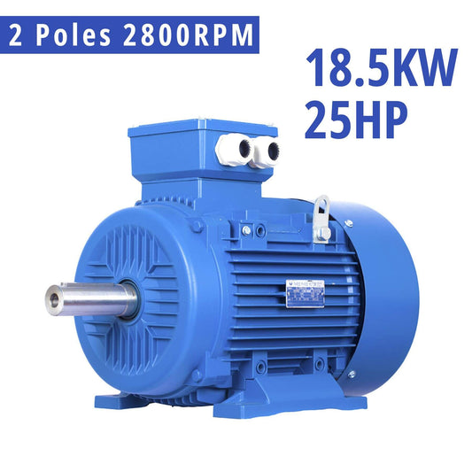 18.5kW 25HP 2 Pole3-Phase Electric Motor 2800RPM 42mm Shaft 415V