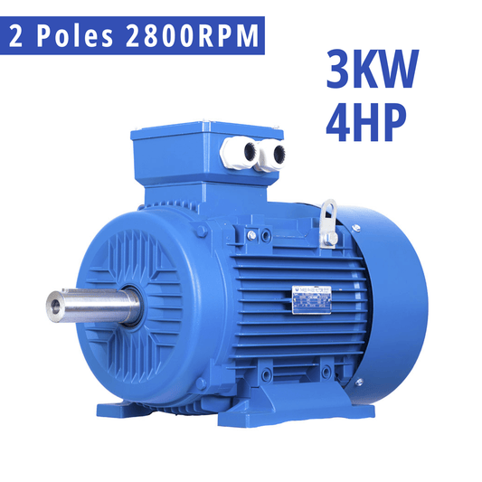 3kW 4HP 2800RPM 3-Phase Induction Motor 2-Pole 28mm Shaft 240/415V