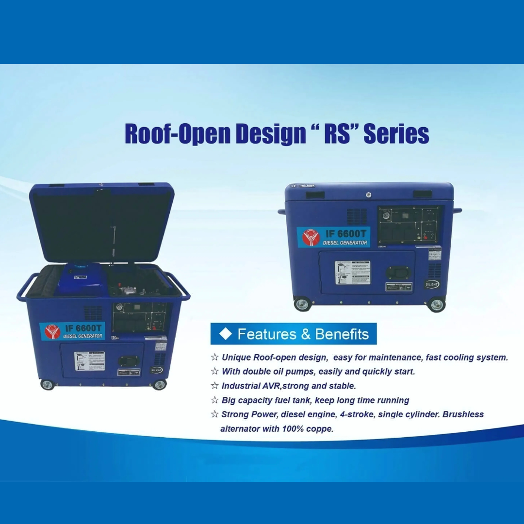 4.5kW Open Roof Diesel Generator Big Tank Stable & Fast Cooling