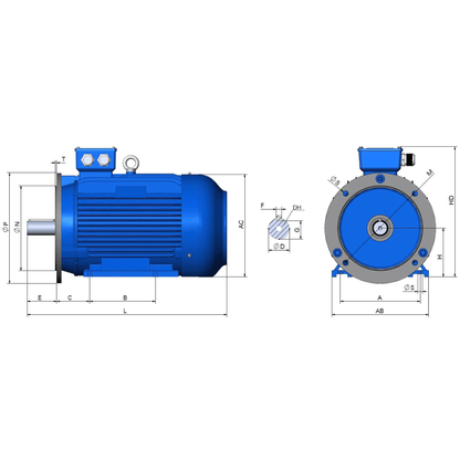 45kW 2-Pole 3-Phase Induction Motor – 60HP 2800RPM