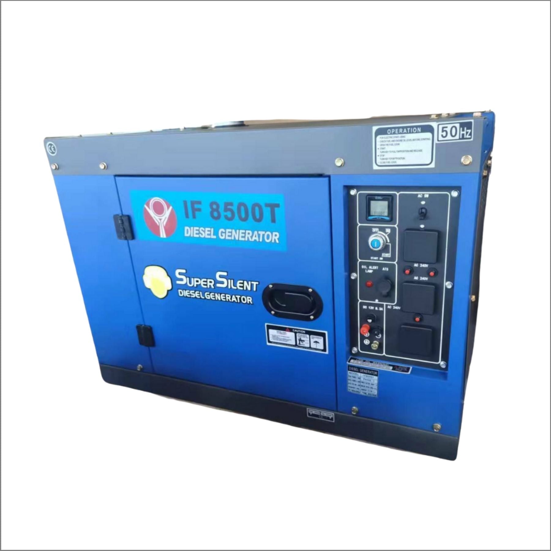 Heavy Loaded Generator Heavy Duty Diesel Generator 6.5KW 8KVA Single phase Portable Extra Sil ...