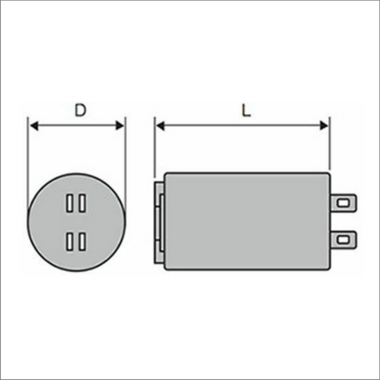 Running Capacitor ICAR 450V Motor CBB60 50/60Hz 4 Pins