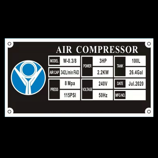 Piston Air Compressor 342L 13CFM 100L Single 240V 2.2KW 3HP 120PSI