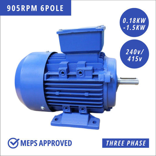 Three Phase Electric Motor 0.18KW-1.5KW 6 Pole 905 Rpm
