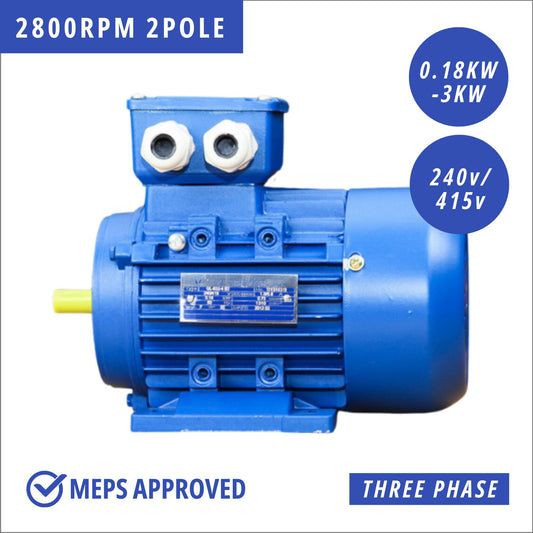 Three Phase Electric Motor 0.18KW-3KW 2 Pole 2800 Rpm